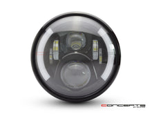 Load image into Gallery viewer, 7&quot; Gloss Black Metal LED Headlight + Integrated DRL &amp; Turn Signals
