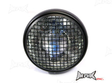 Load image into Gallery viewer, 7 INCH Matte Black Mesh Grill Metal Headlight - H4 / 55w Halogen Sealed Beam
