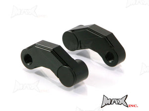 Black CNC Machined Billet Aluminum Mirror Risers / Extenders - 2 x RH M10 Thread