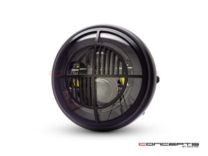7" Matte Black Multi Projector LED Headlight + Beemer Grill Cover