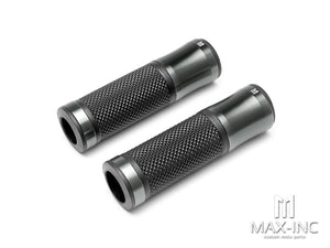Retro Anodized CNC Machined Aluminum / Rubber Hand Grips - 7/8" (22mm)