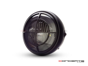 7" Matte Black Multi Projector LED Headlight + Beemer Grill Cover