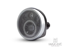 Load image into Gallery viewer, 7&quot; Black &amp; Chrome Universal Multi Projector LED Headlight with Halo Ring - Emarked
