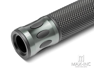 Oval Cut Anodized CNC Machined Aluminum / Rubber Hand Grips - 7/8" (22mm)