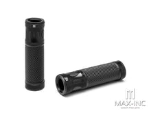 Load image into Gallery viewer, Oval Cut Anodized CNC Machined Aluminum / Rubber Hand Grips - 7/8&quot; (22mm)
