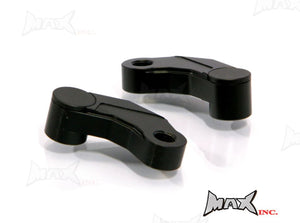 Black CNC Machined Billet Aluminum Mirror Risers / Extenders - 2 x RH M10 Thread