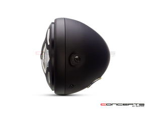 7" Matte Black + Contrast Multi Projector LED Headlight + Rukis Grill Cover