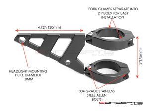 Stomp Black CNC Machined Headlight Brackets