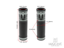 Load image into Gallery viewer, Oval Cut Anodized CNC Machined Aluminum / Rubber Hand Grips - 7/8&quot; (22mm)
