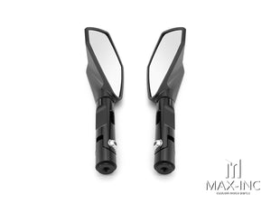Universal Black Shorty CNC Machined Aluminum Mirrors - M8 & M10 Thread Kit