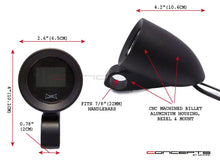 Load image into Gallery viewer, Matte Black Handlebar Mount GPS Digital Speedometer MPH / KPH - Fits 7/8&quot; (22mm) Bars
