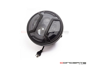 7" Matte Black Multi Projector LED Headlight + Armour Cover