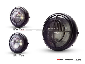 7" Matte Black Multi Projector LED Headlight + Beemer Grill Cover