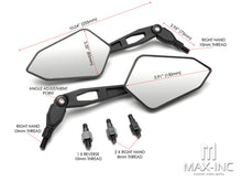Load image into Gallery viewer, Universal Black High Quality Street Bike / Supermoto Wing Mirrors - Emarked

