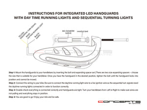 Universal LED Handguards with Integrated Daytime Running Lights + Turn Signals - Cool White / Amber