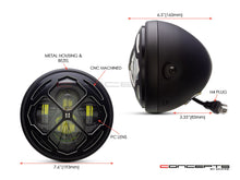 Load image into Gallery viewer, 7&quot; Matte Black + Contrast Multi Projector LED Headlight + Rukis Grill Cover
