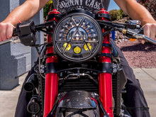 Load image into Gallery viewer, 7&quot; Matte Black + Contrast Cut Metal LED Integrated Headlight + Anarchy Grill Cover
